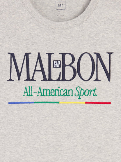 Açık Gri Gap × Malbon Organik Pamuk Logo T-shirt