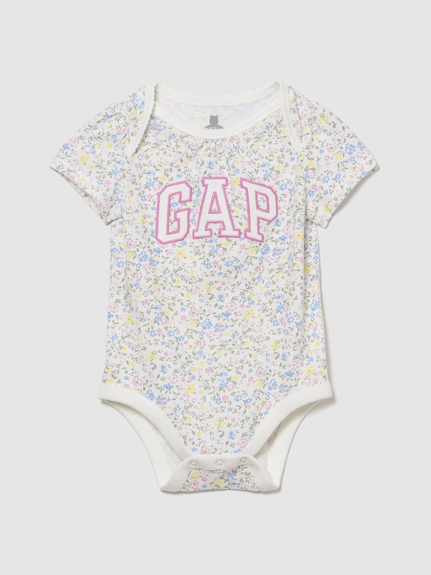 Beyaz Organik Pamuk Gap Logo Bodysuit