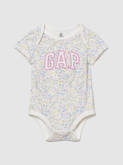 Beyaz Organik Pamuk Gap Logo Bodysuit