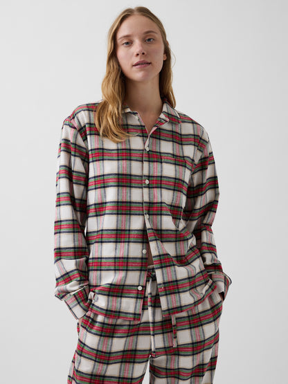 Çok Renkli Softest Flannel Gömlek Pijama Üstü