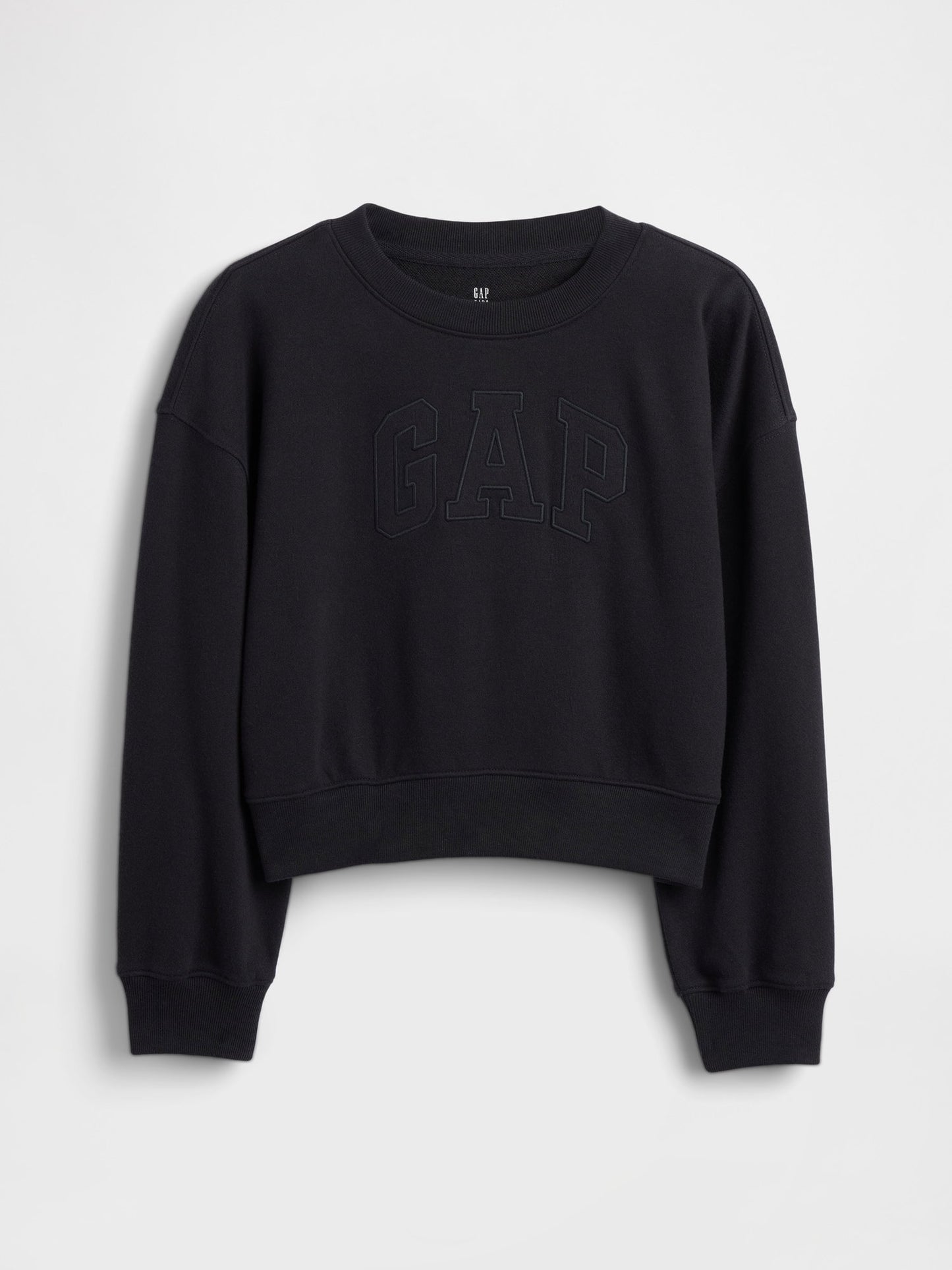 Siyah Vintagesoft Terry Crop Logo Sweatshirt