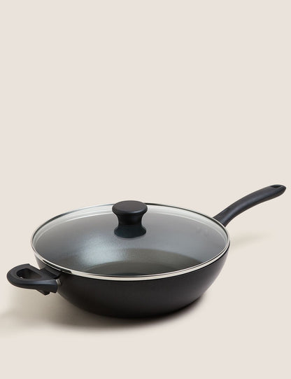 30 Cm Yapışmaz Kapaklı Wok Tava