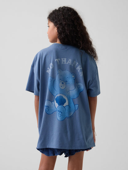 Mavi Care Bears Grafik Baskılı Tunik T-shirt