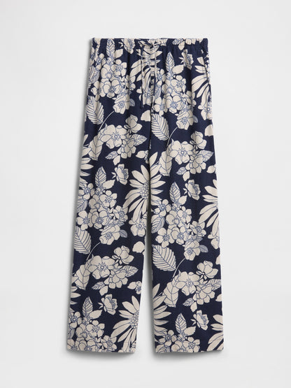 Çok Renkli Mid Rise Pull-on Wide-leg Pantolon
