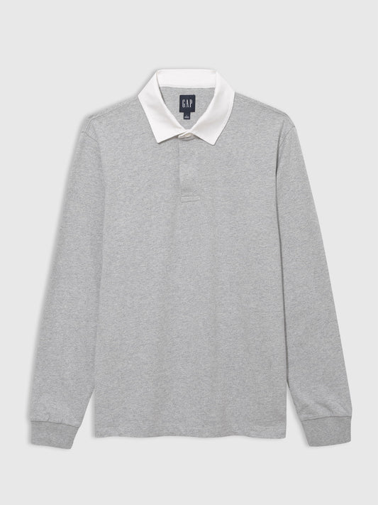 Gri Relaxed Rugby T-shirt