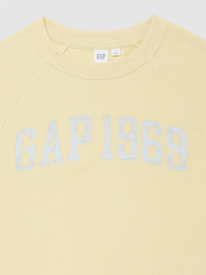 Sarı Relaxed Fransız Havlu Kumaş Grafik Baskılı T-shirt