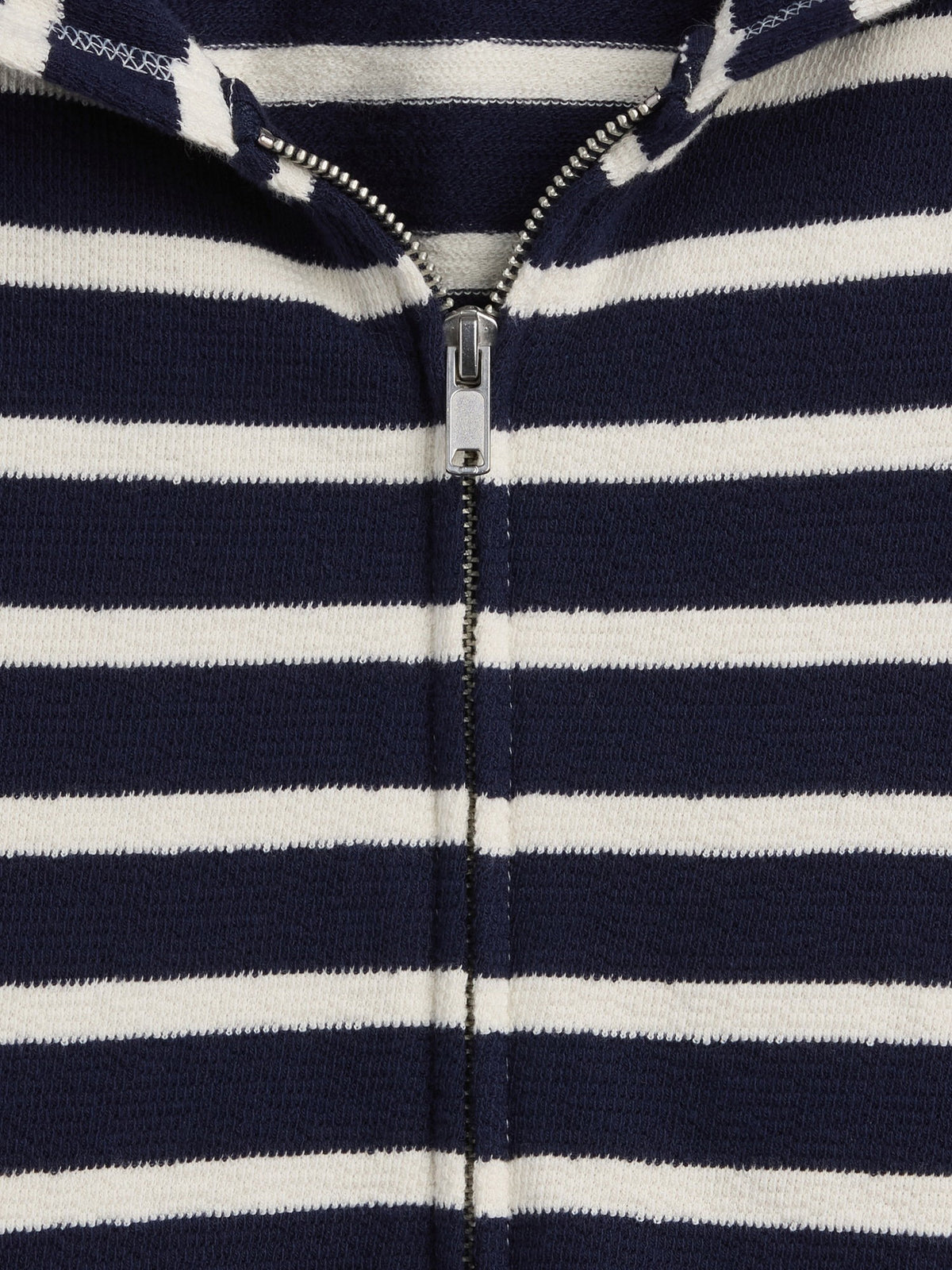 Kırmızı Havlu Terry Oversized Çizgili Fermuarlı Sweatshirt