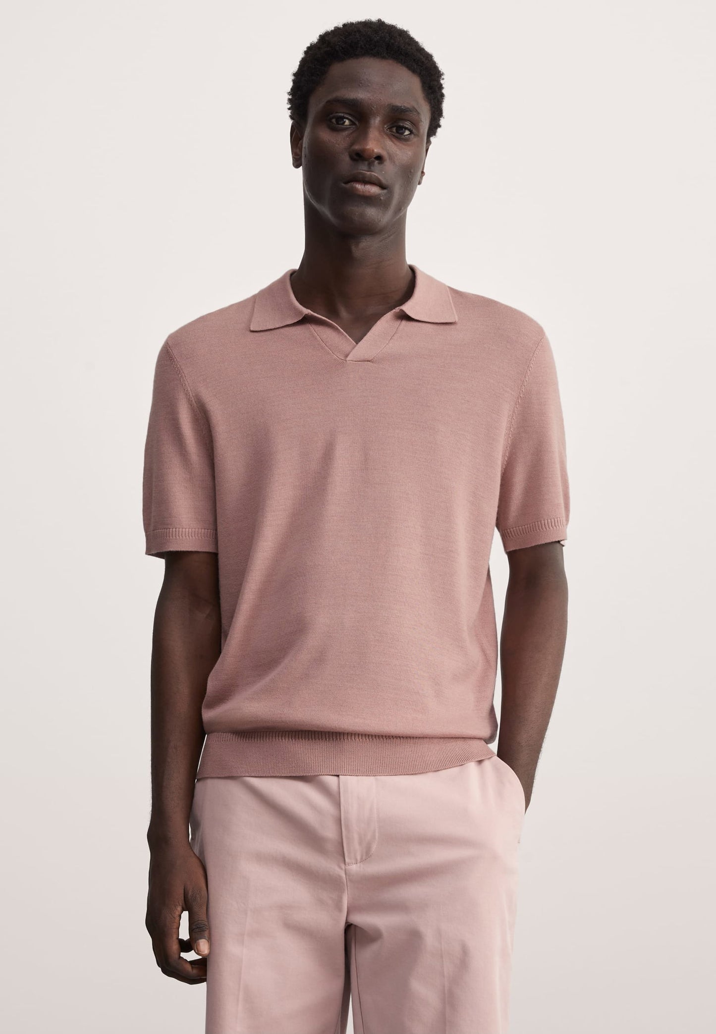 Ipek Yün Örme Polo Yaka T-shirt