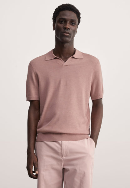 Ipek Yün Örme Polo Yaka T-shirt