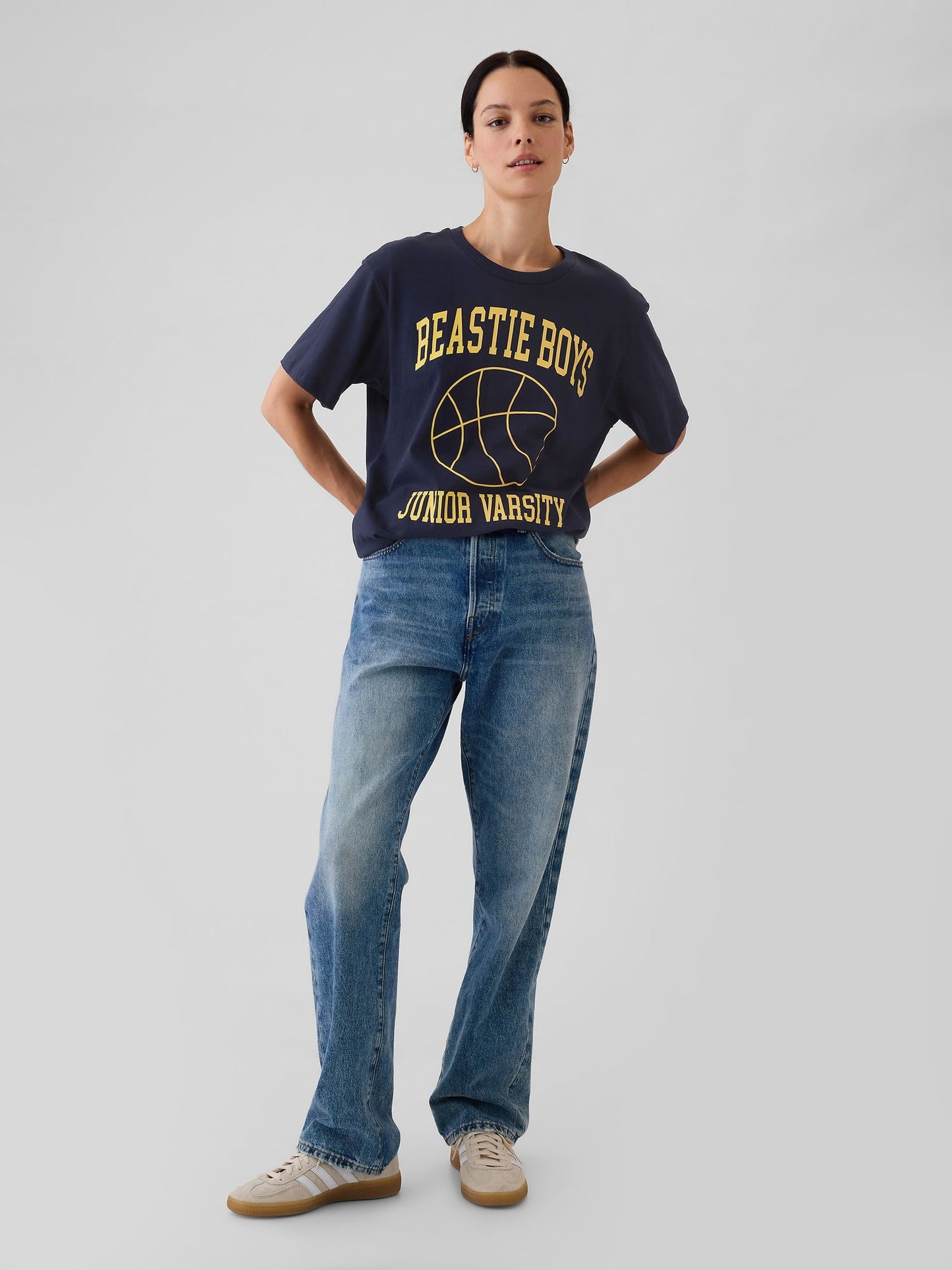 Lacivert Beastie Boys Grafikli T-shirt