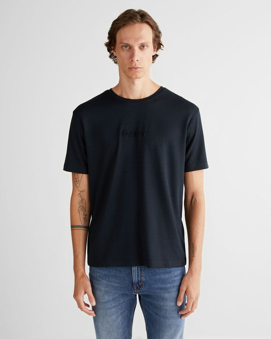 Gant Erkek Siyah Bisiklet Yaka T-shirt