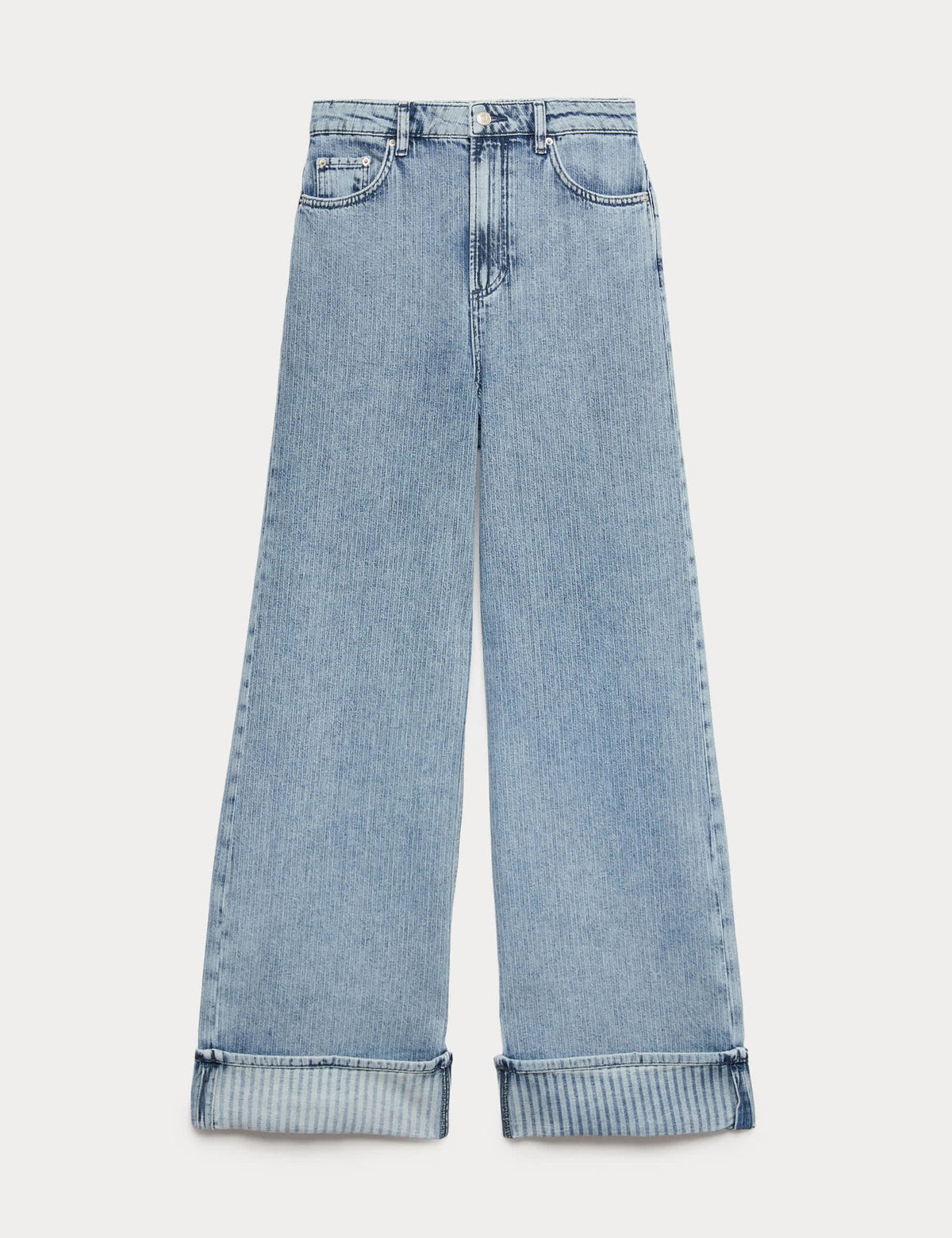 Yüksek Bel Lyocell Karışımlı Geniş Paça Jean