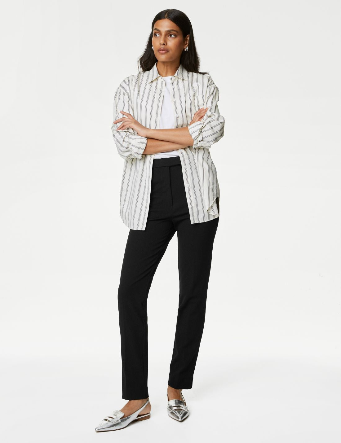 Yüksek Bel Slim Fit Pantolon