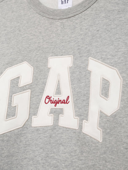 Gri Gap Logo Bisiklet Yaka Sweatshirt