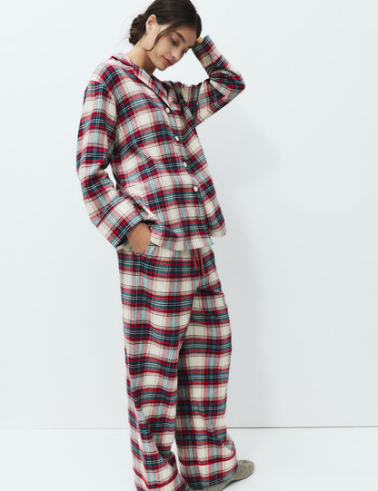 Pamuklu Kareli Pijama Takımı