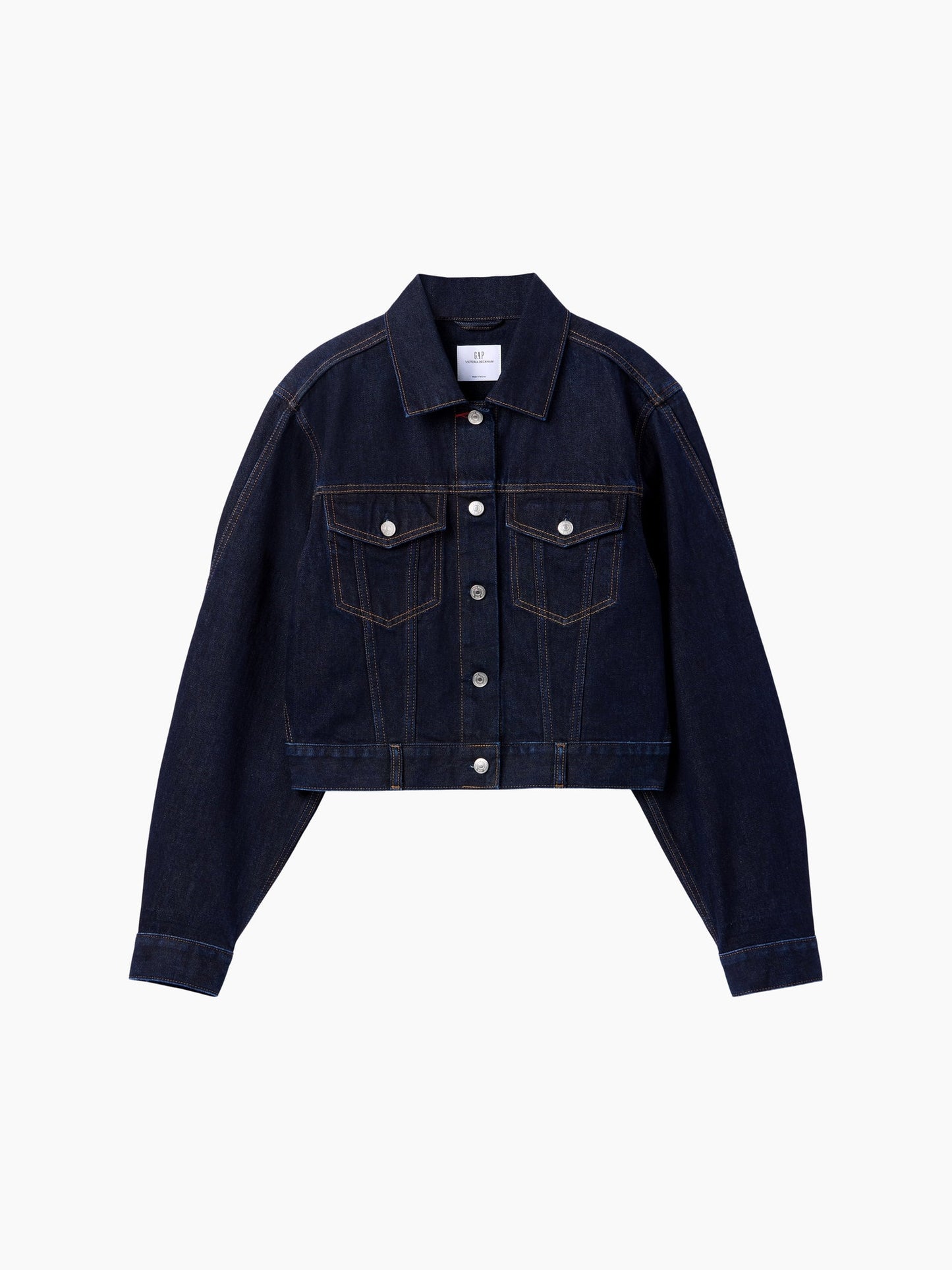Koyu Mavi Gap × Victoria Beckham Relaxed Crop Denim Ceket