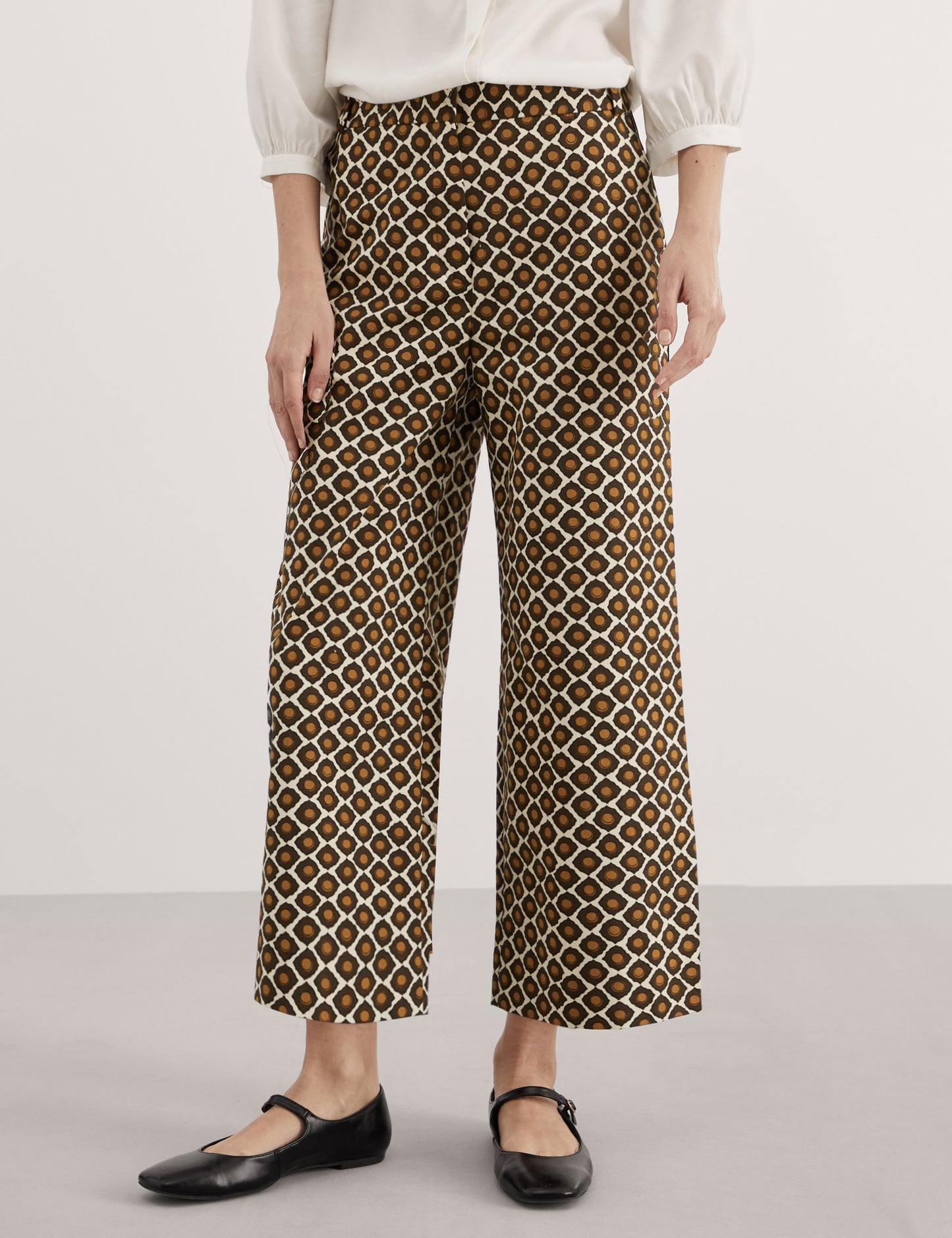 Jaeger Geometrik Desenli Wide Leg Pantolon