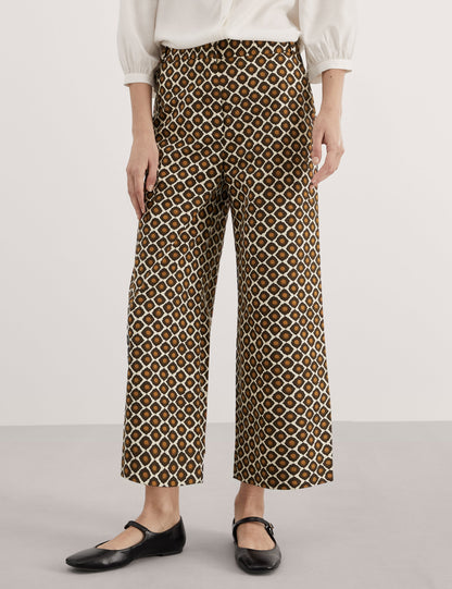 Jaeger Geometrik Desenli Wide Leg Pantolon