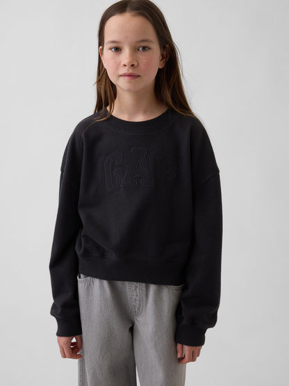 Siyah Vintagesoft Terry Crop Logo Sweatshirt