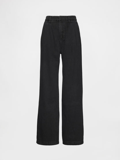 Siyah 365 Yüksek Bel Ultrasoft Pileli Denim Pantolon