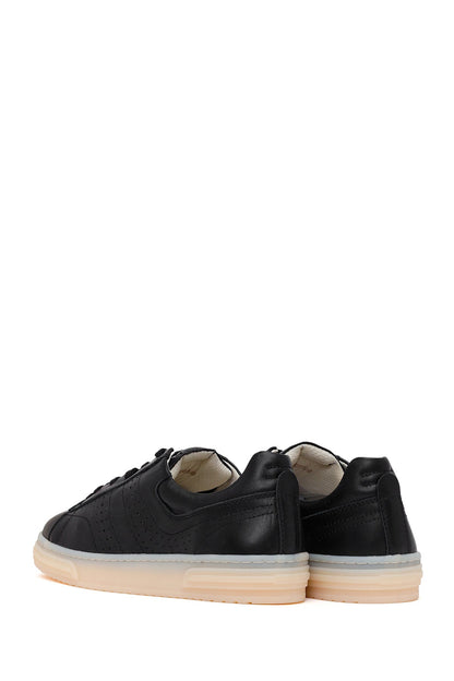 Kadın Siyah Bağcıklı Deri Sneaker