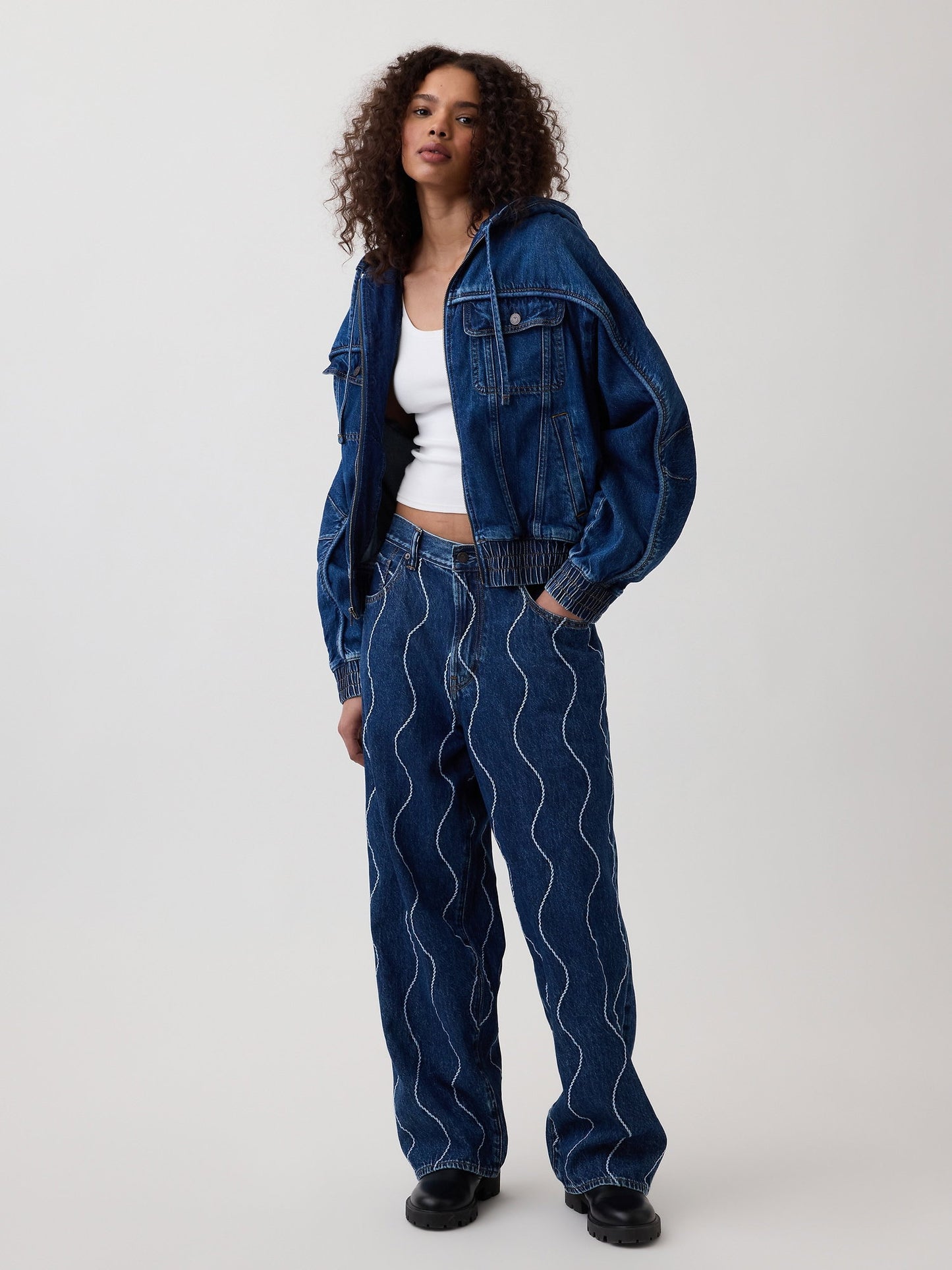 Mavi Gap × Hfr Işlemeli Baggy Jean Pantolon By Daveed Baptiste