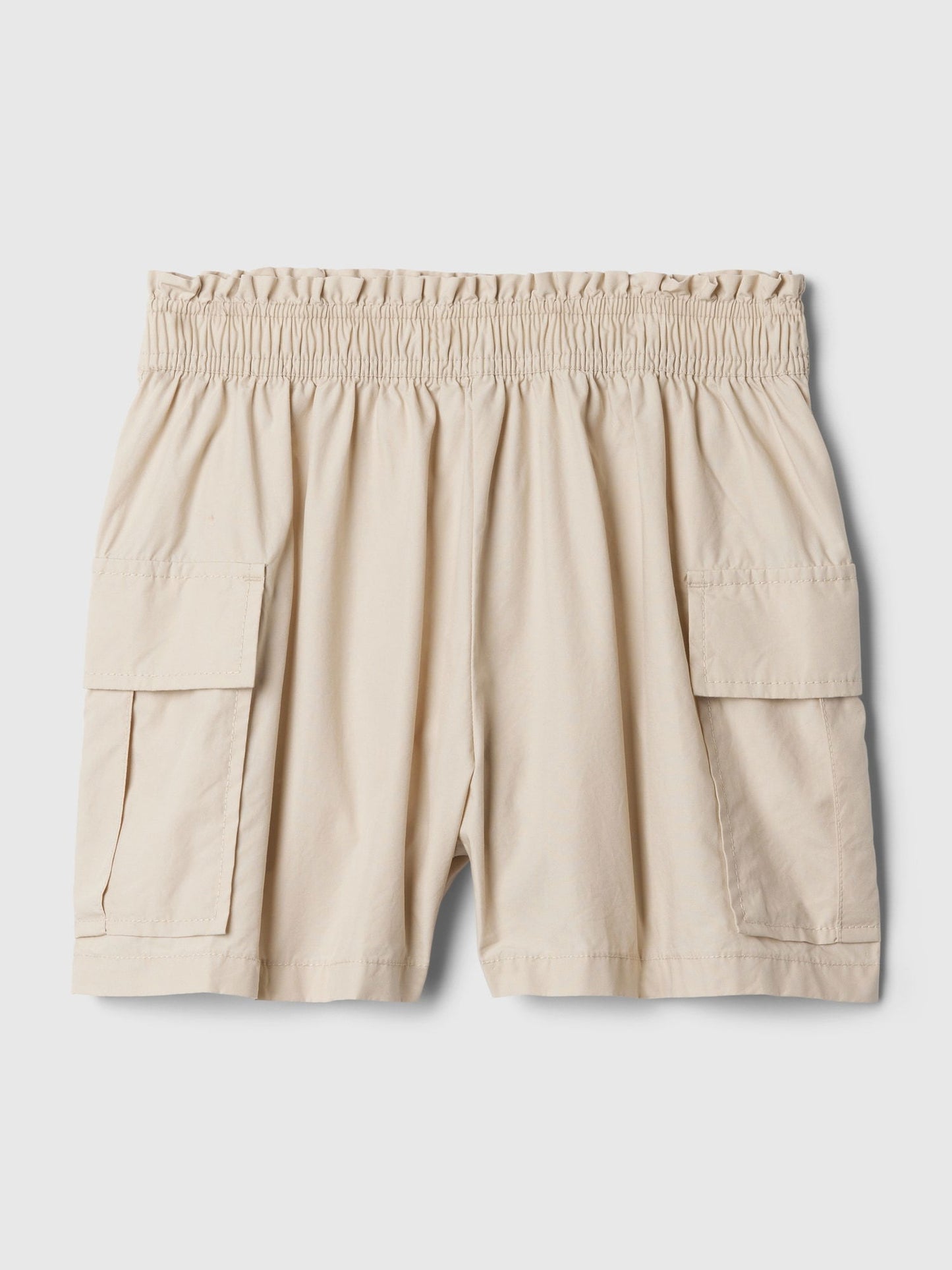 Bej Mid Rise Utility Kargo Şort
