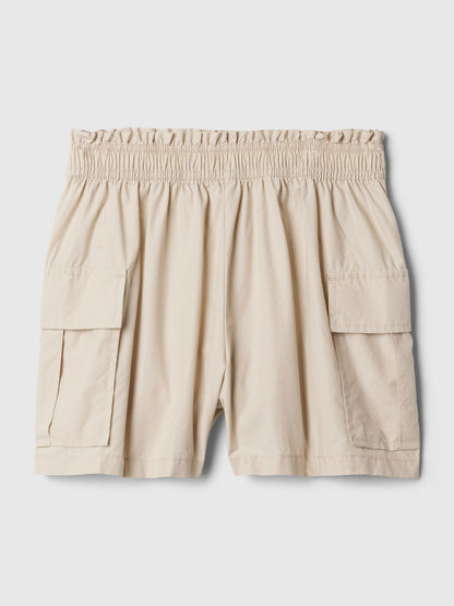 Bej Mid Rise Utility Kargo Şort