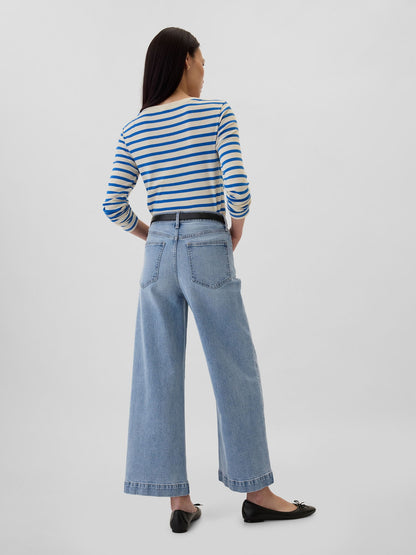 Mavi High Rise Wide-leg Crop Jean Pantolon