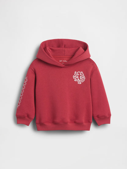 Koyu Kırmızı Keith Haring Vintagesoft Sweatshirt