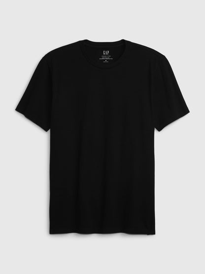 Siyah Klasik Bisiklet Yaka T-shirt