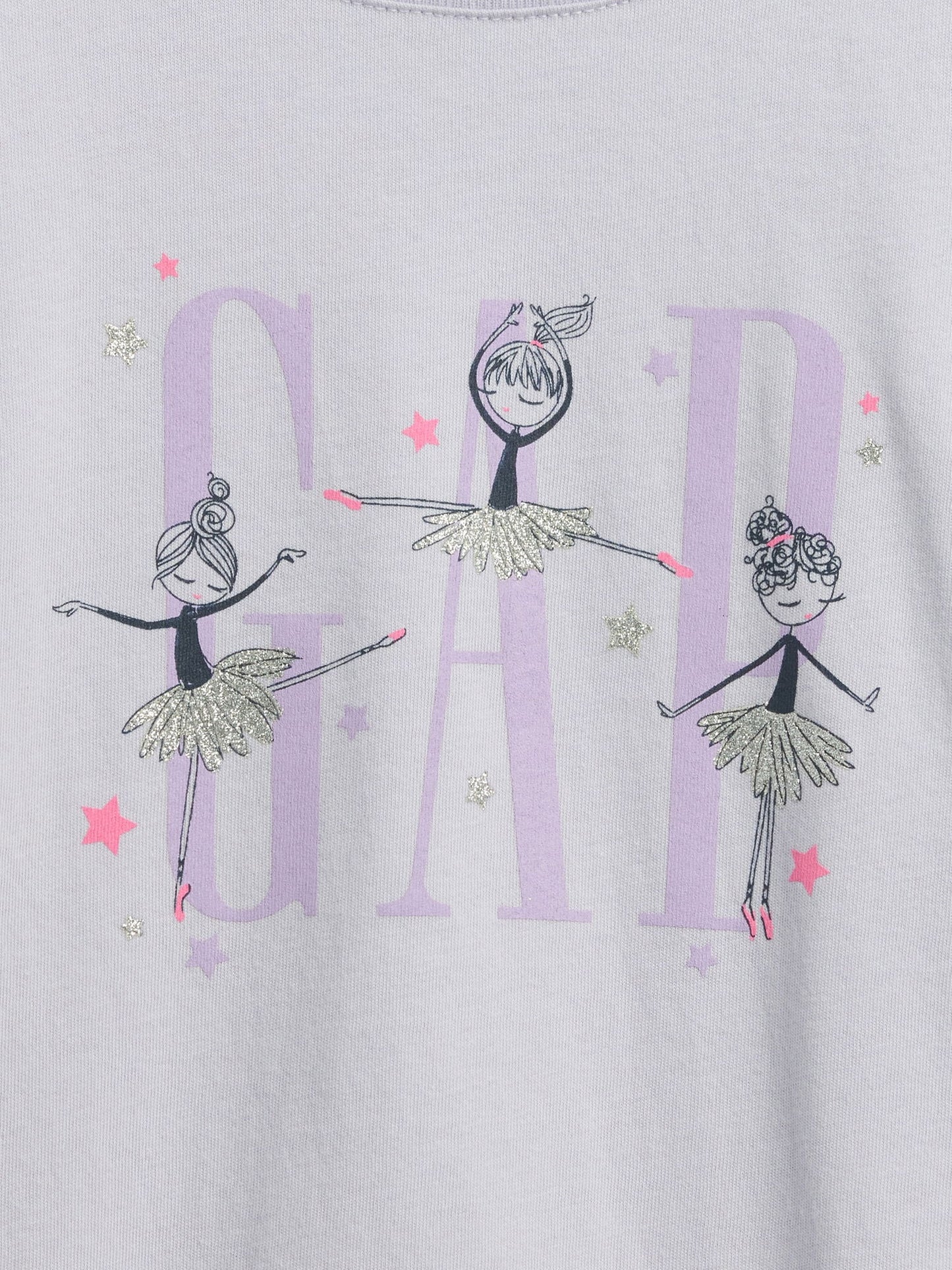 Lila Grafik Baskılı T-shirt