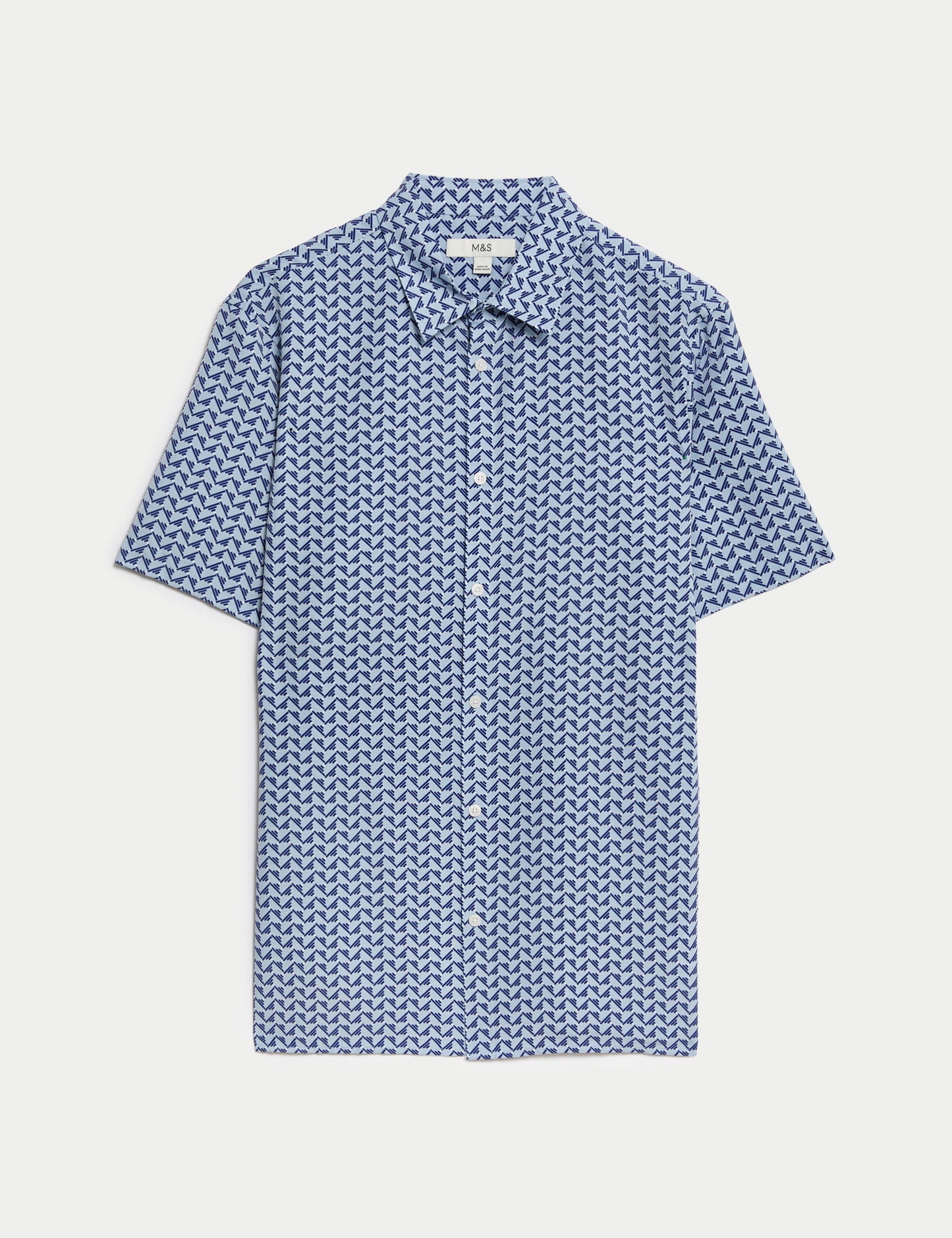 Regular Fit Kısa Kollu Desenli Gömlek