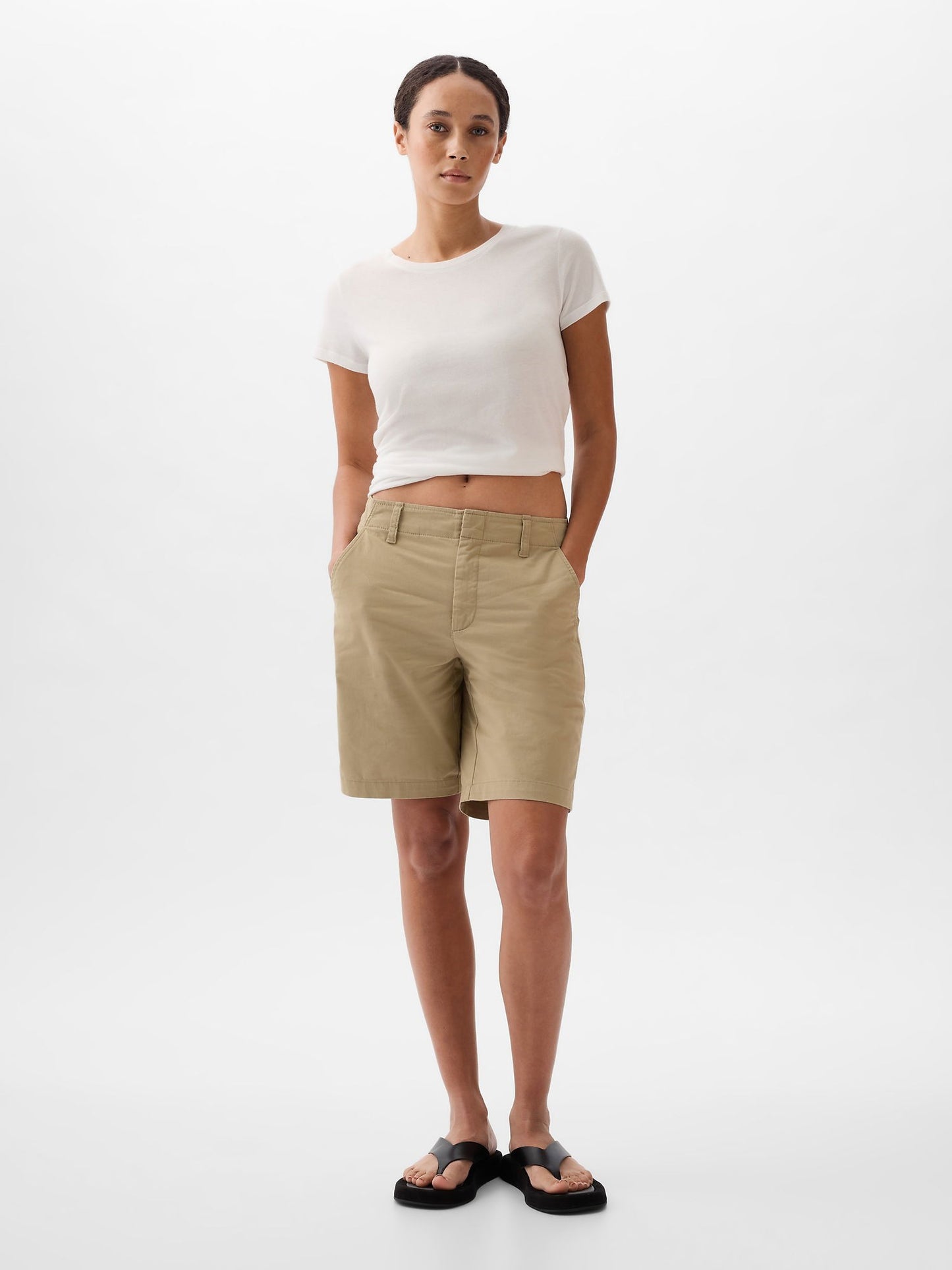 Bej Downtown Khaki Bermuda Şort