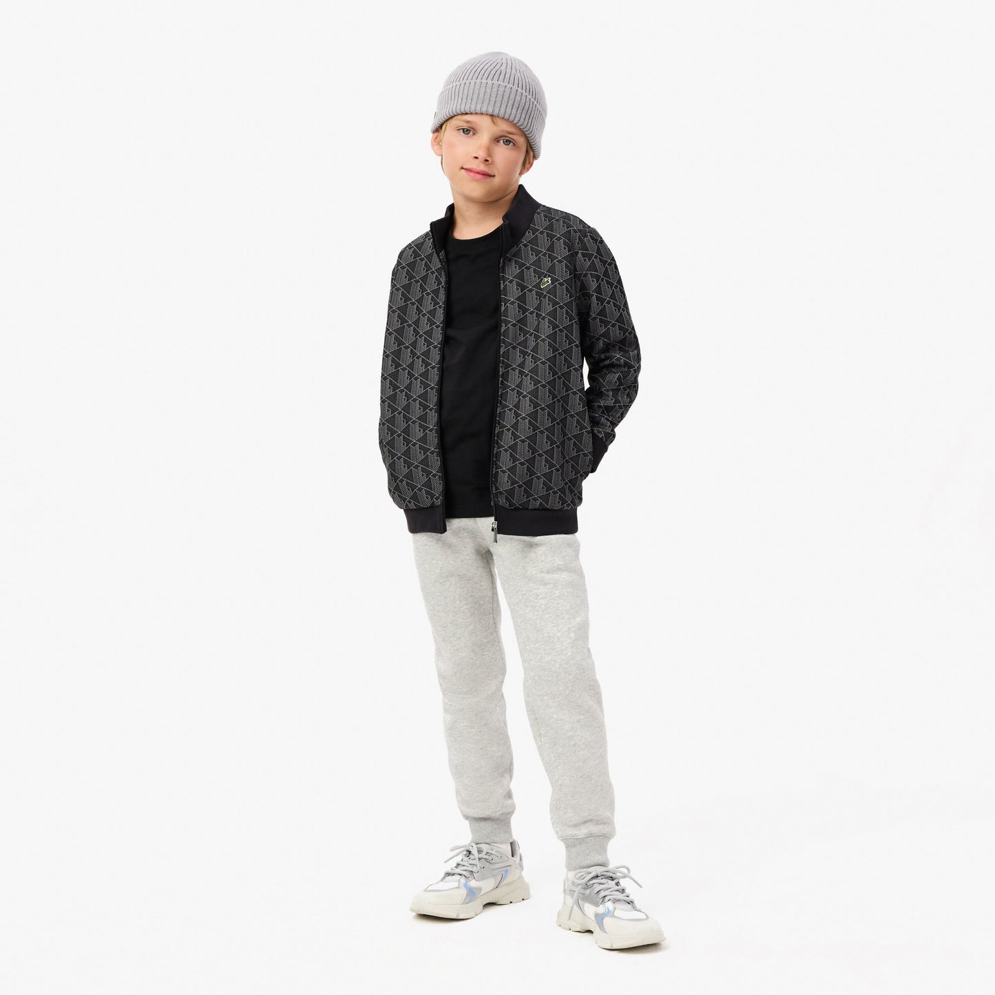 Lacoste Çocuk Uzun Kollu Bisiklet Yaka Siyah T-shirt