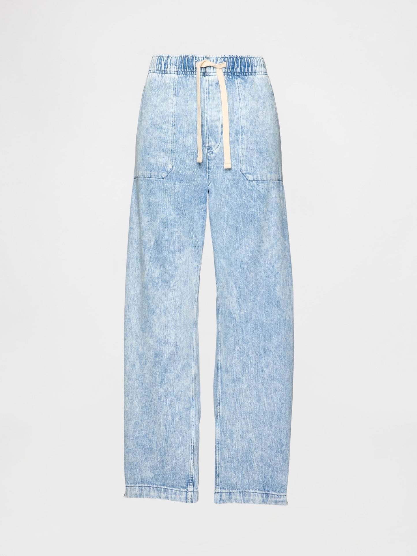 Açık Mavi High Rise Easy Barrel Jean Pantolon