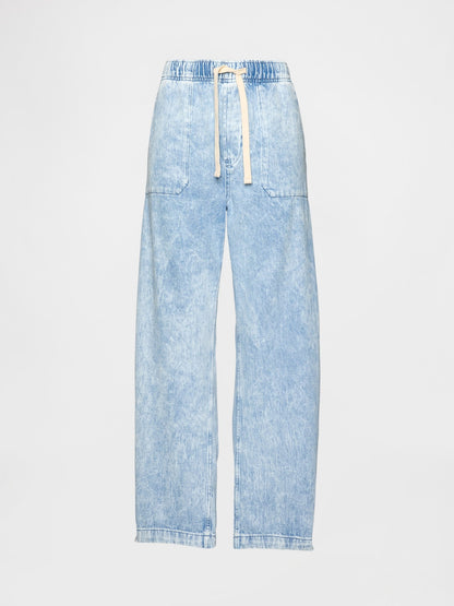 Açık Mavi High Rise Easy Barrel Jean Pantolon