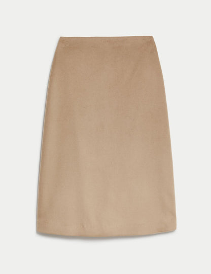 Regular Fit Midi Yün Etek