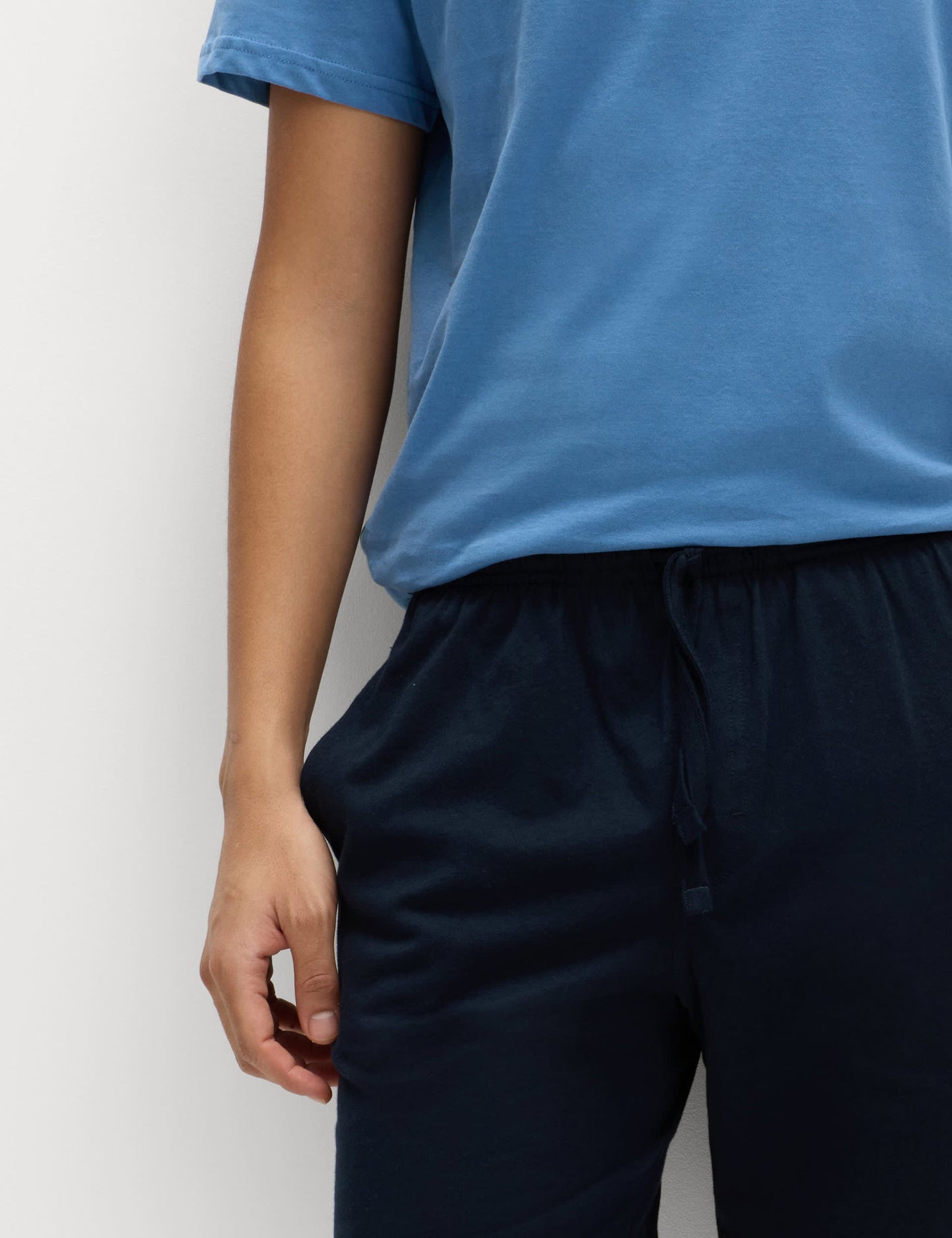 Saf Pamuklu Kısa Kollu Pijama Takımı