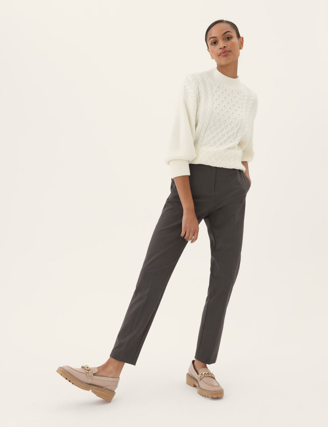 Slim Fit Yüksek Bel Pantolon