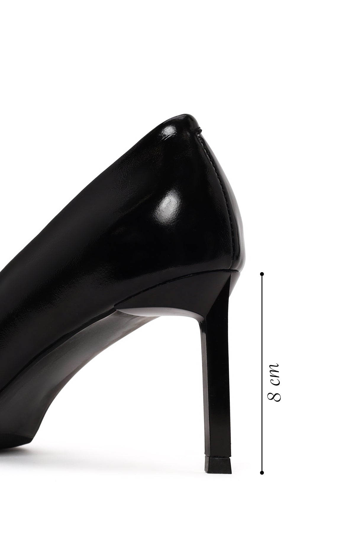 Kadın Siyah Ince Topuklu Rugan Deri Stiletto