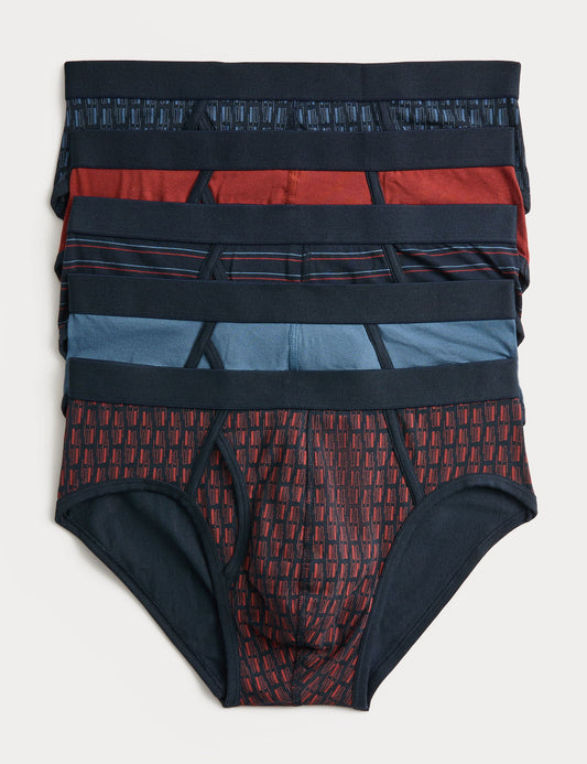 5'li Desenli Brief Seti