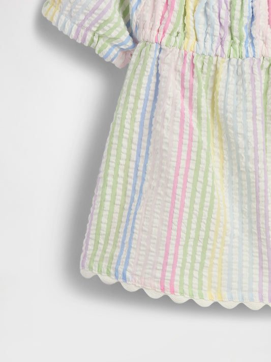 Çok Renkli Seersucker Çizgili Outfit Set