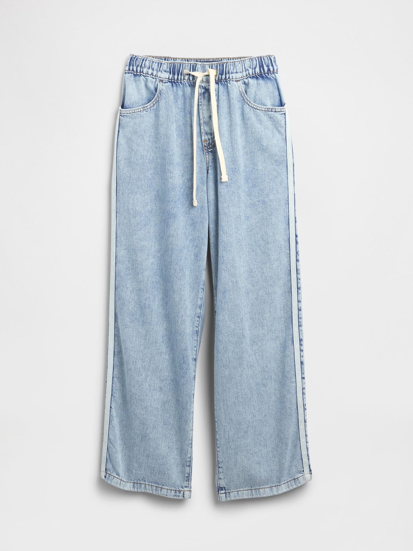 Mavi High Rise Pull-on Stripe Wide-leg Jean Pantolon