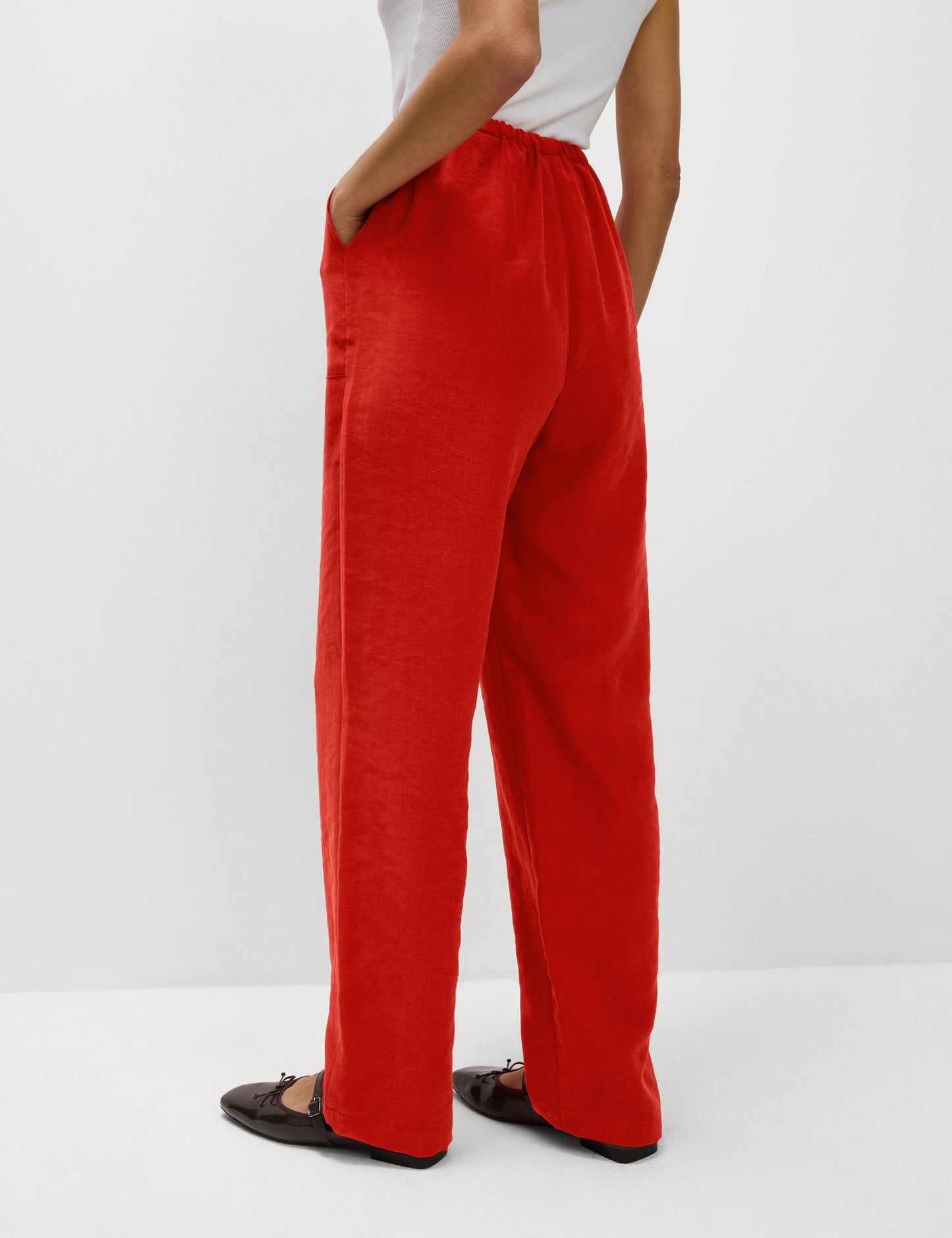 Lyocell Zengin Düz Straight Leg Pantolon