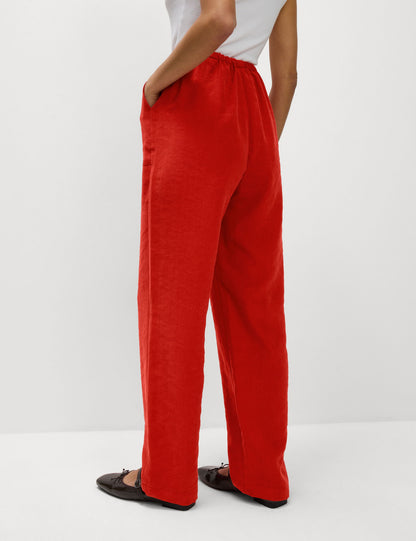 Lyocell Zengin Düz Straight Leg Pantolon
