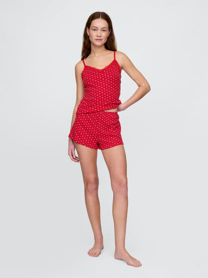 Kırmızı Pointelle Pijama Tank Top