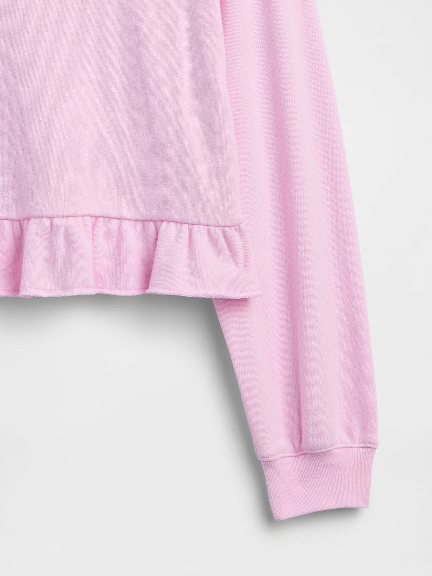 Açık Pembe Relaxed Fransız Havlu Kumaş Peplum Sweatshirt