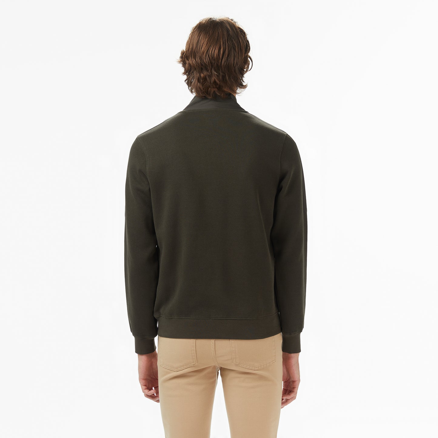 Lacoste Erkek Classic Fit Yarım Fermuarlı Haki Sweatshirt