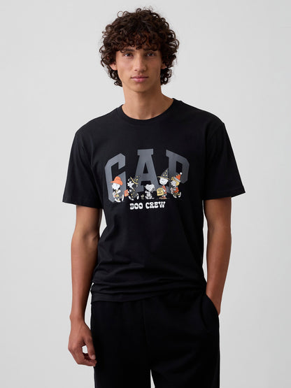 Siyah Peanuts Everyday Soft Relaxed Gap Logo T-shirt